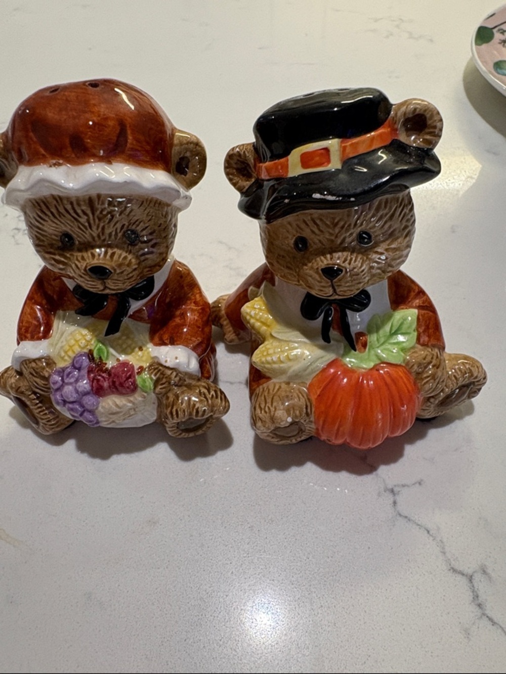 Thanksgiving Bear Salt & Pepper Shakers - Harvest Colors - Picture 6 of 7